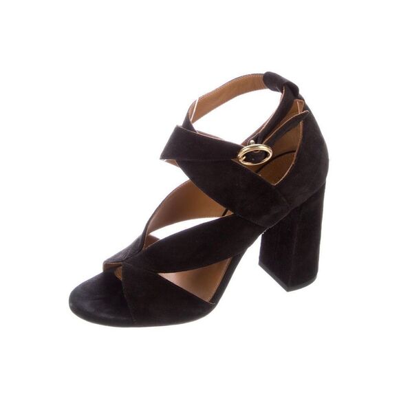 Chloe Suede Black Sandals 36.5 - Picture 1 of 13